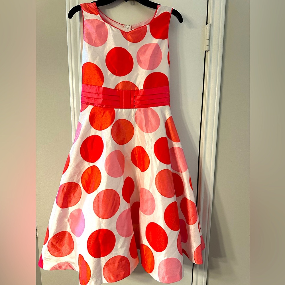 The perfect Red, Pink, and Orange Polka Dot dress